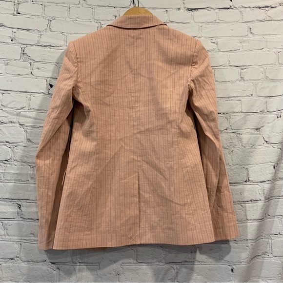 NEW Pinko Linen Double Breasted Pink Pinstripe Blazer Size 2 - Picture 7 of 12
